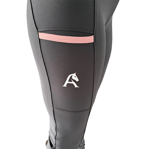Whistler Tights - Black/Pink Pocket Closeup