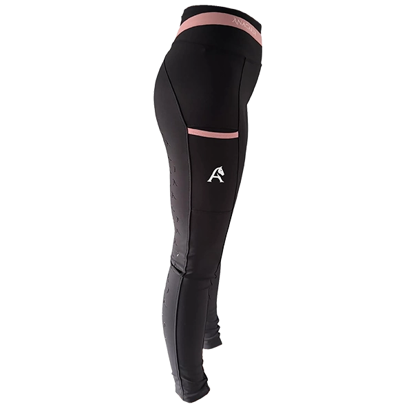 Whistler Tights - Black/Pink Pocket Right Side View